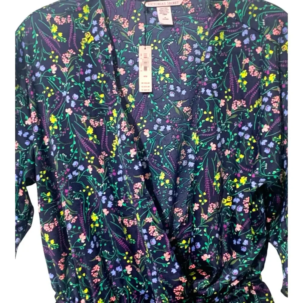 Victoria's Secret Satin Ditsy Floral Romper Shorts One Piece sz M NEW W‎ Tags
